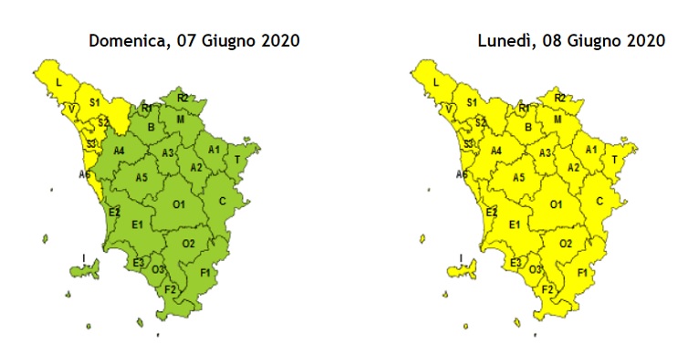 Maltempo, il codice giallo per pioggia si estende a tutta la Toscana